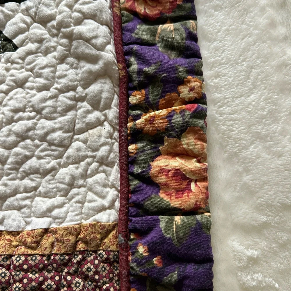 floral patchwork quilted pillow sham set